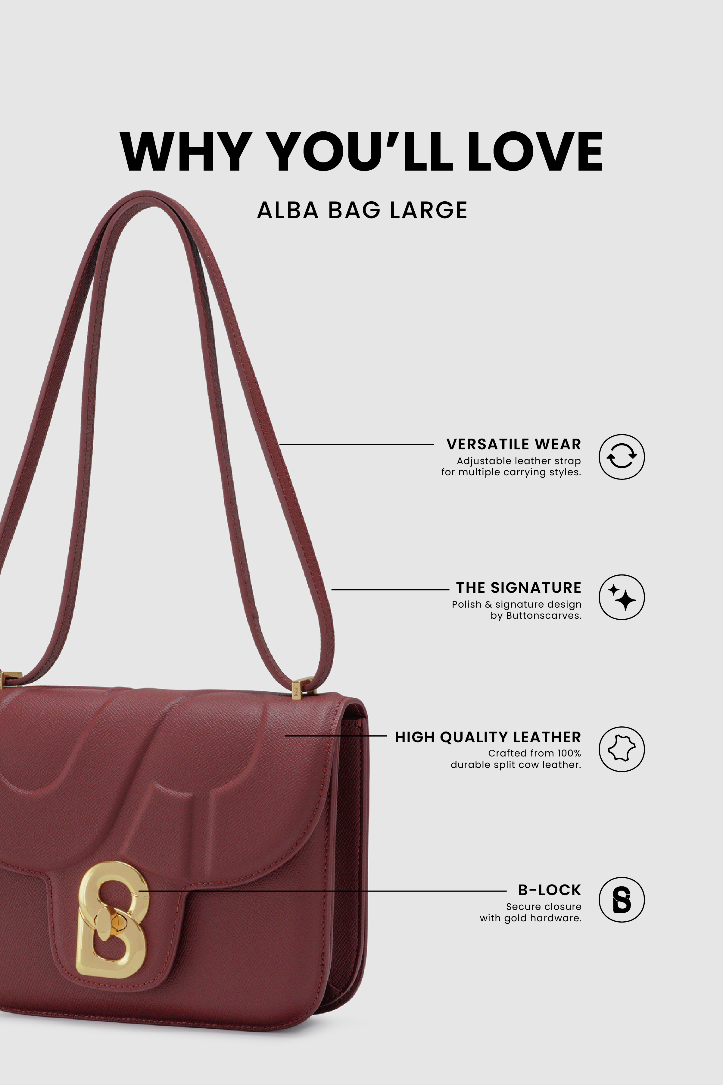 Alba Bag Large - Cremisi