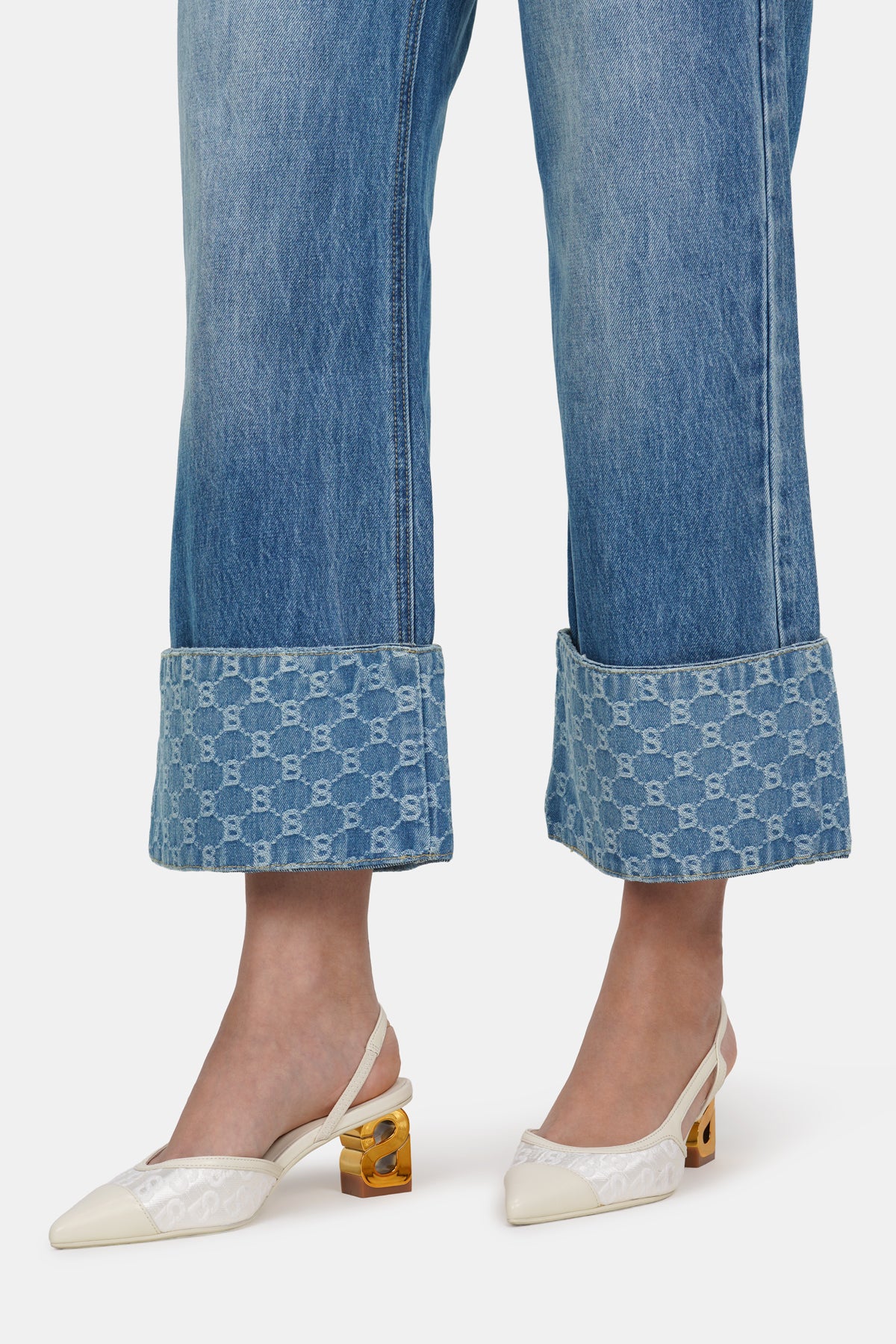Beverly Wide Leg Denim Pants - Light Blue