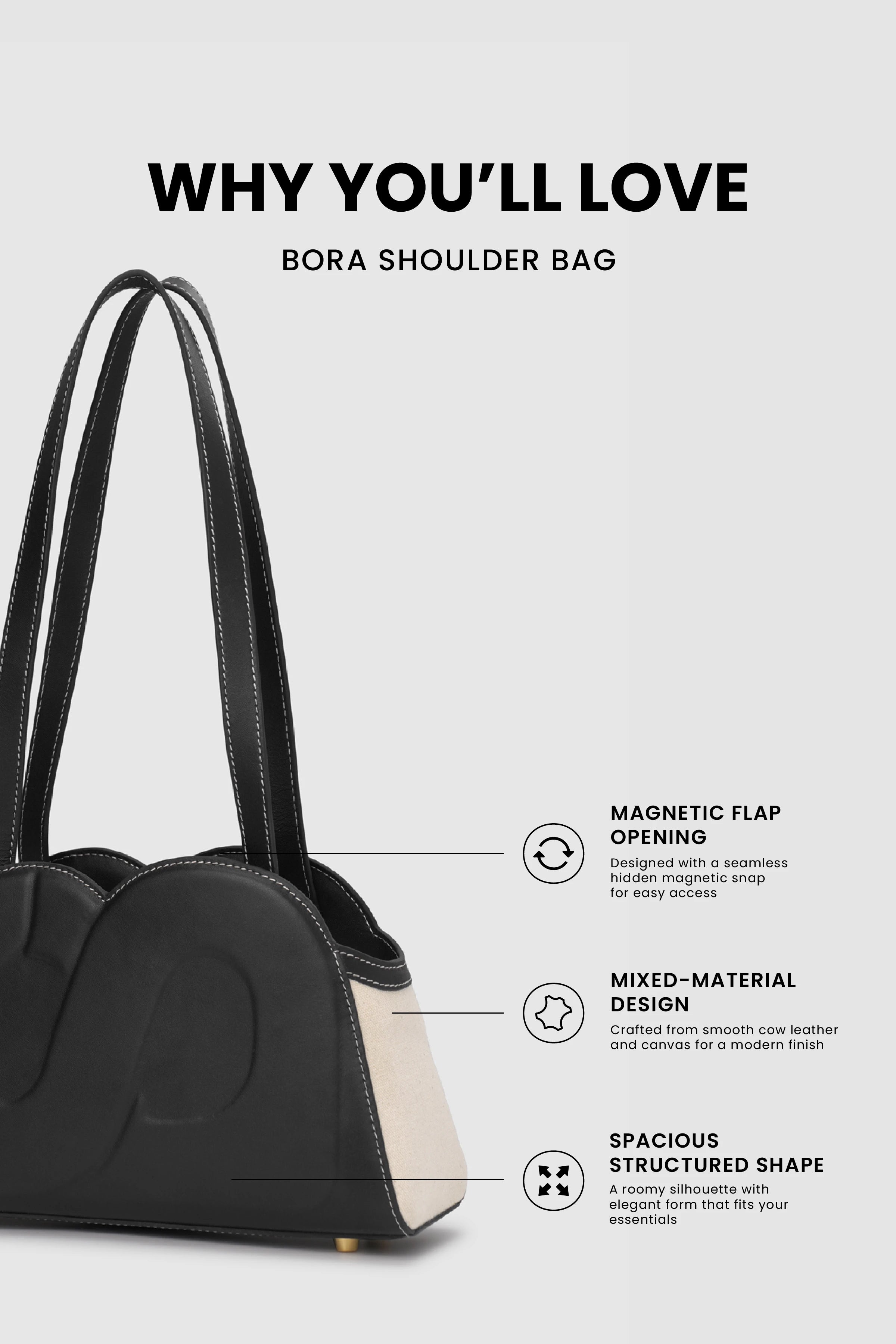 Bora Shoulder Bag - Black