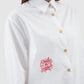 Parisian Embroidery Oversized Shirt - White