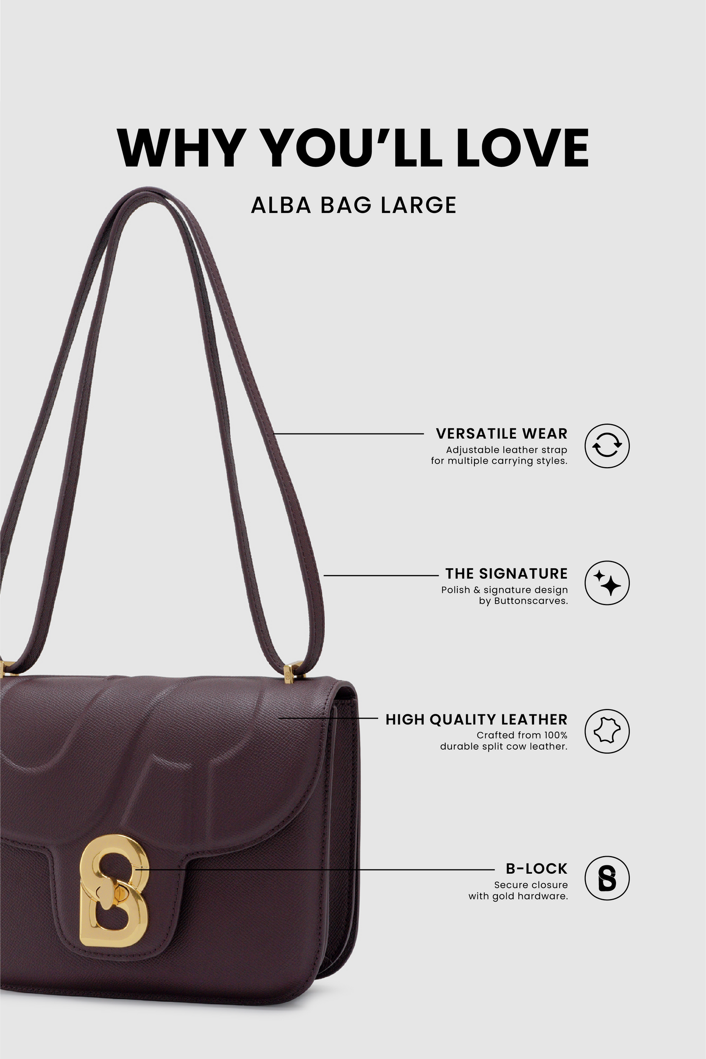 Alba Bag Large - Burgundy