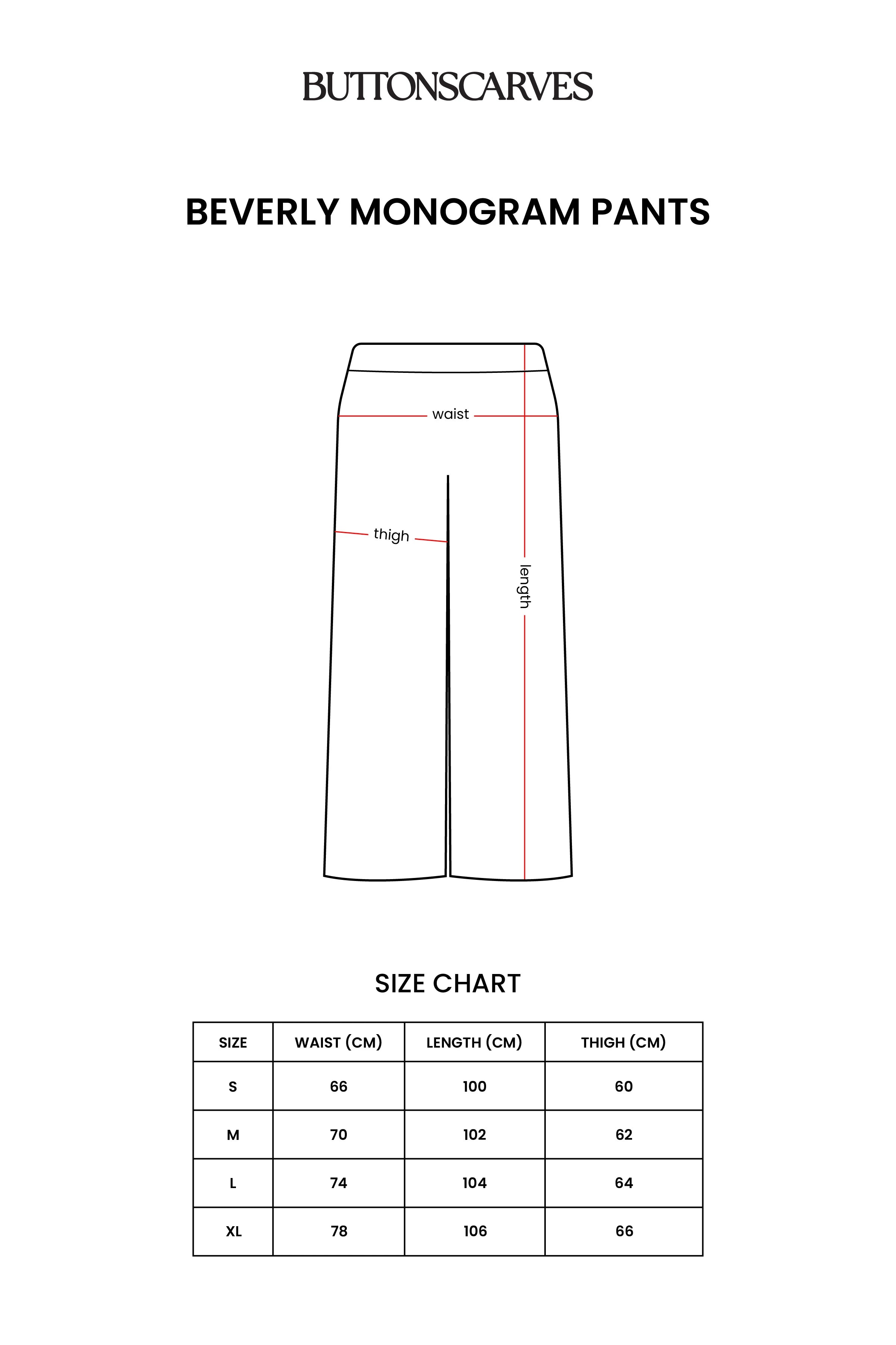 Beverly Monogram Pants - Cream