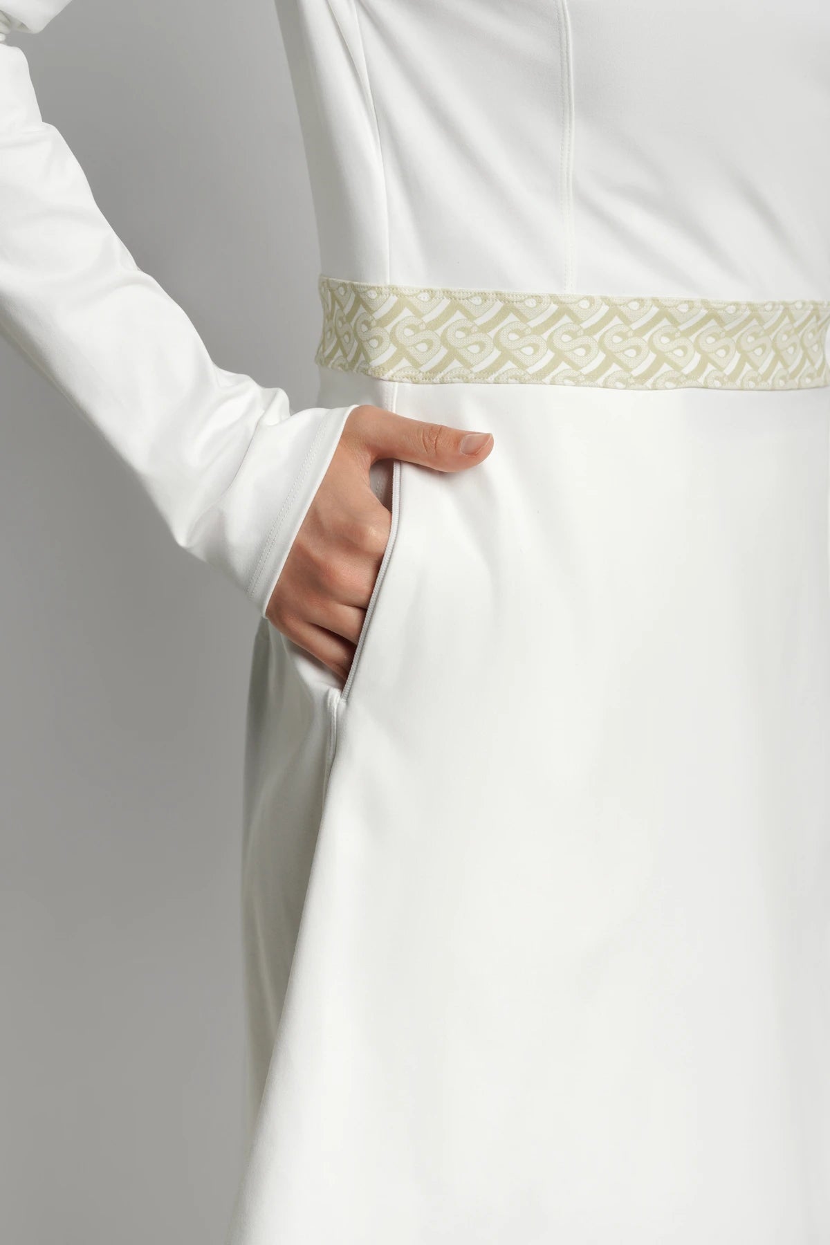 bimu polo dress in vanilla by buttonscarves with side pockets 