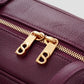 bria shoulder bag in burgundy by buttonscarves secure top zipper detail