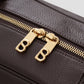 bria shoulder bag in dark brown by buttonscarves secure top zipper detail