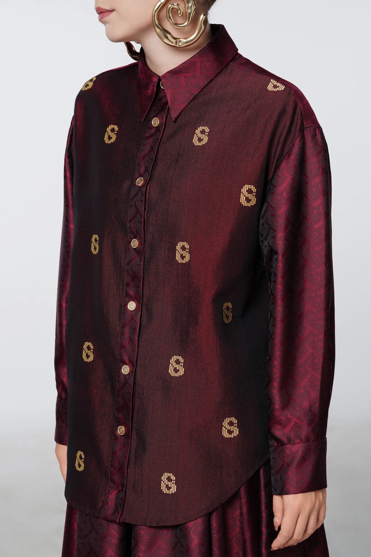 Deli Etoffe Overshirt - Maroon