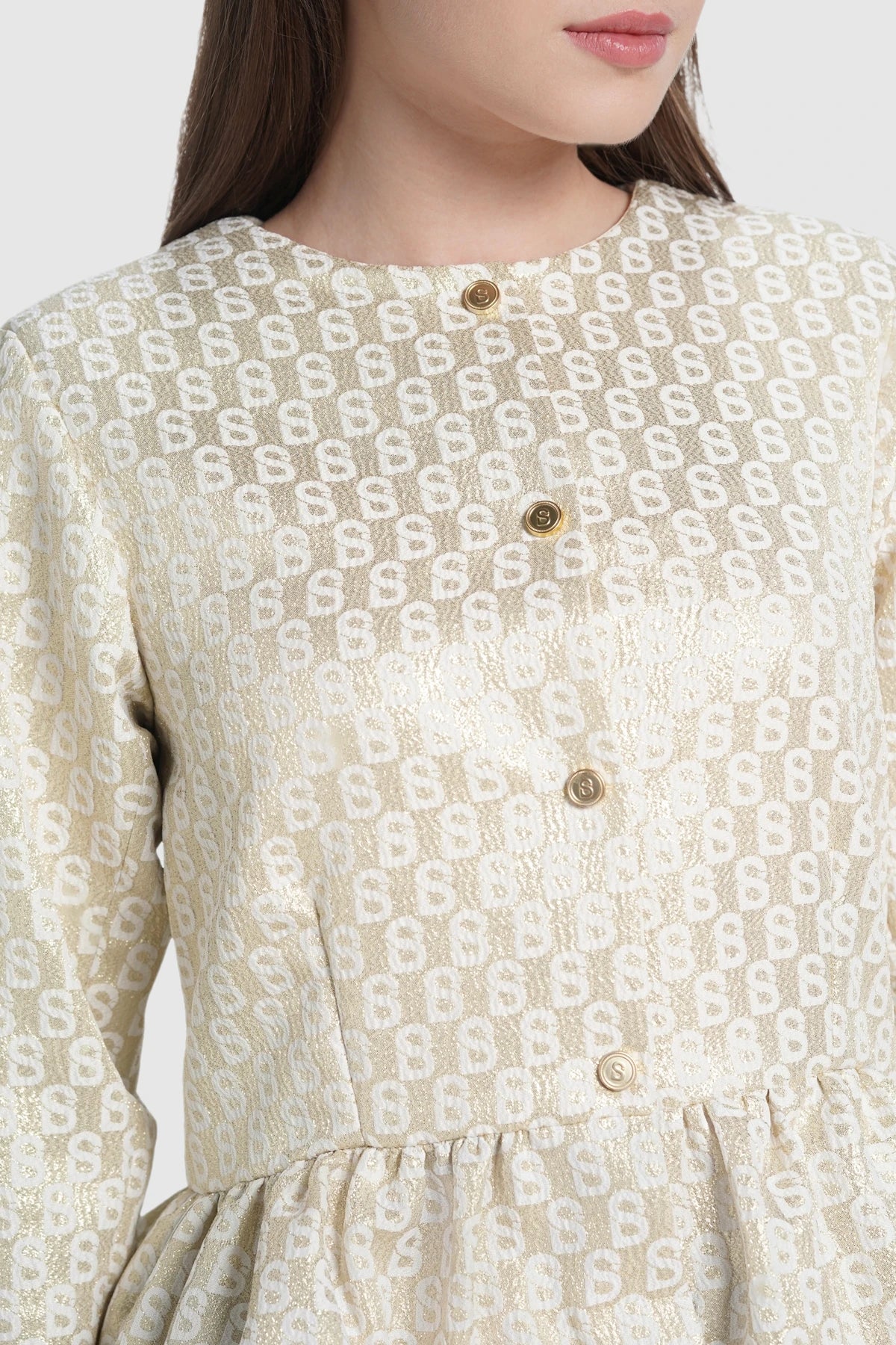 Freya Jacquard Outer - Champagne Gold