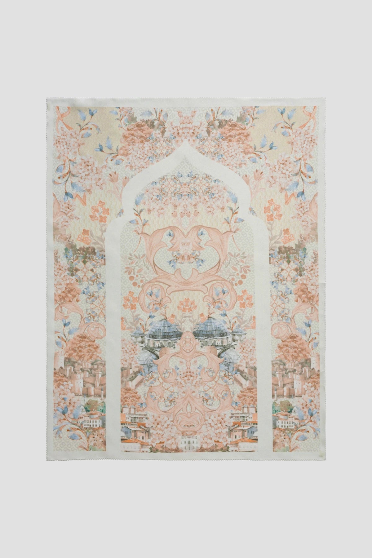 istanbul satin silk prayer robe in dallah by buttonscarves with a little mat