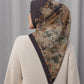 istanbul printed square scarf in kahve by buttonscarves back view