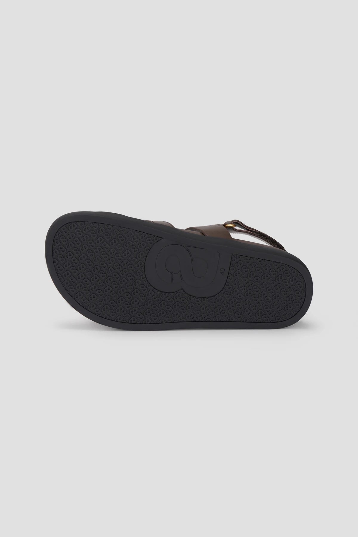 kefi strap slingback sandal in ciocolato by buttonscarves bottom view