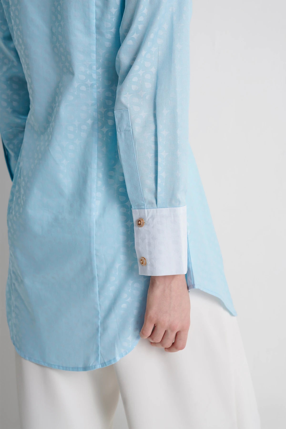 Luna Cotton Pointed Collar - Baby Blue