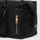 nara carryal bag in black by buttonscarves front zippet pocket detail