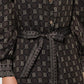 Songket Puff Shirt Dress - Brown
