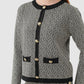 Grid Cardigan Set - Black