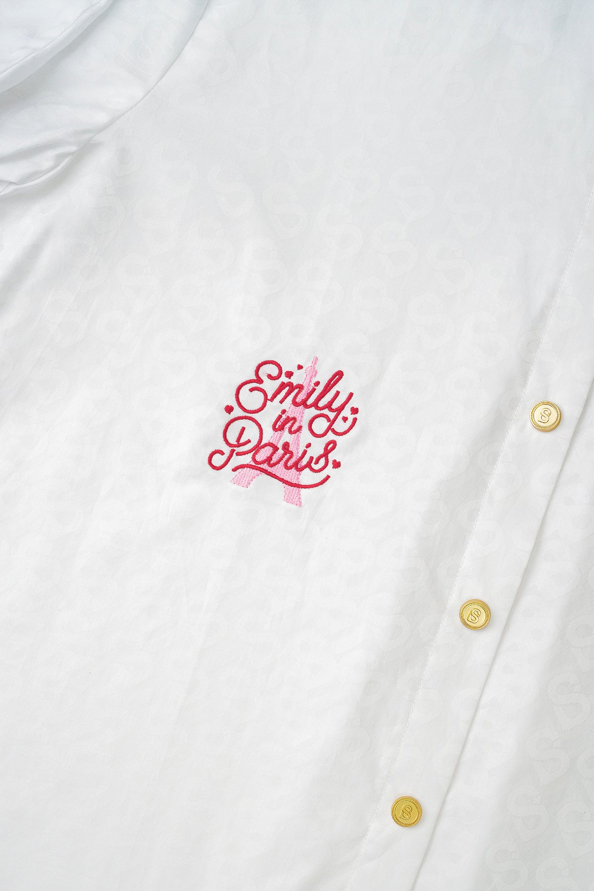 Parisian Embroidery Oversized Shirt - White