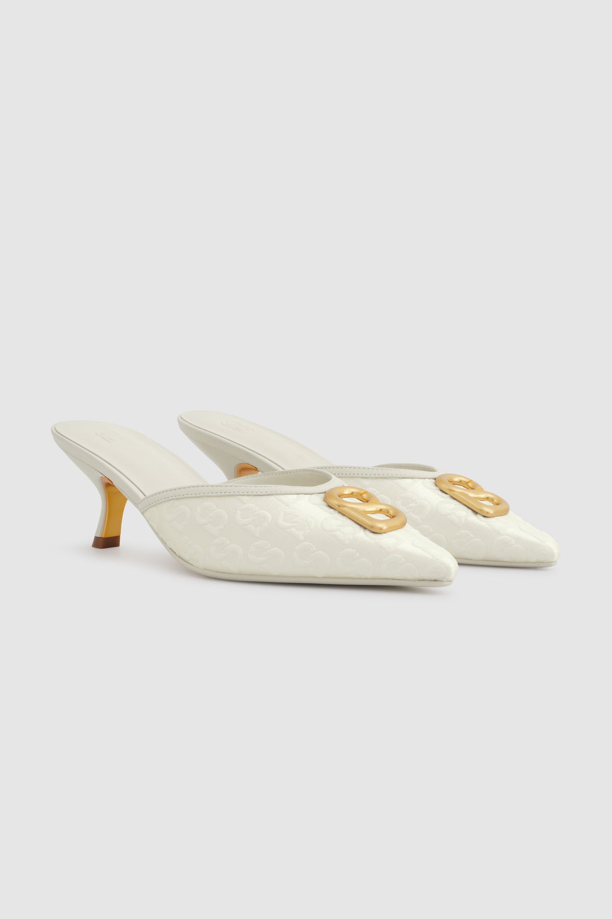 Signature Jacquard Mules - Broken White