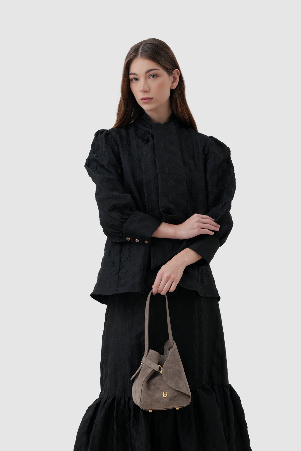 Britney Bag Small - Suede Leather - Taupe