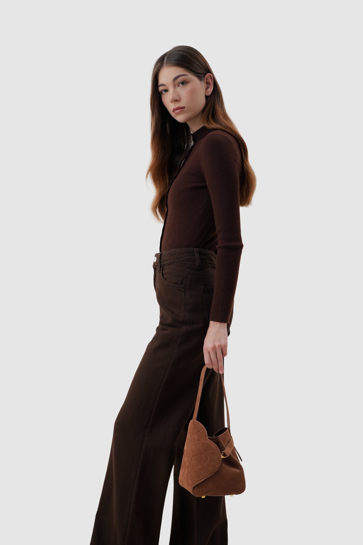 Britney Bag Small - Suede Leather - Caramel