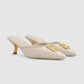 Signature Jacquard Mules - Nude