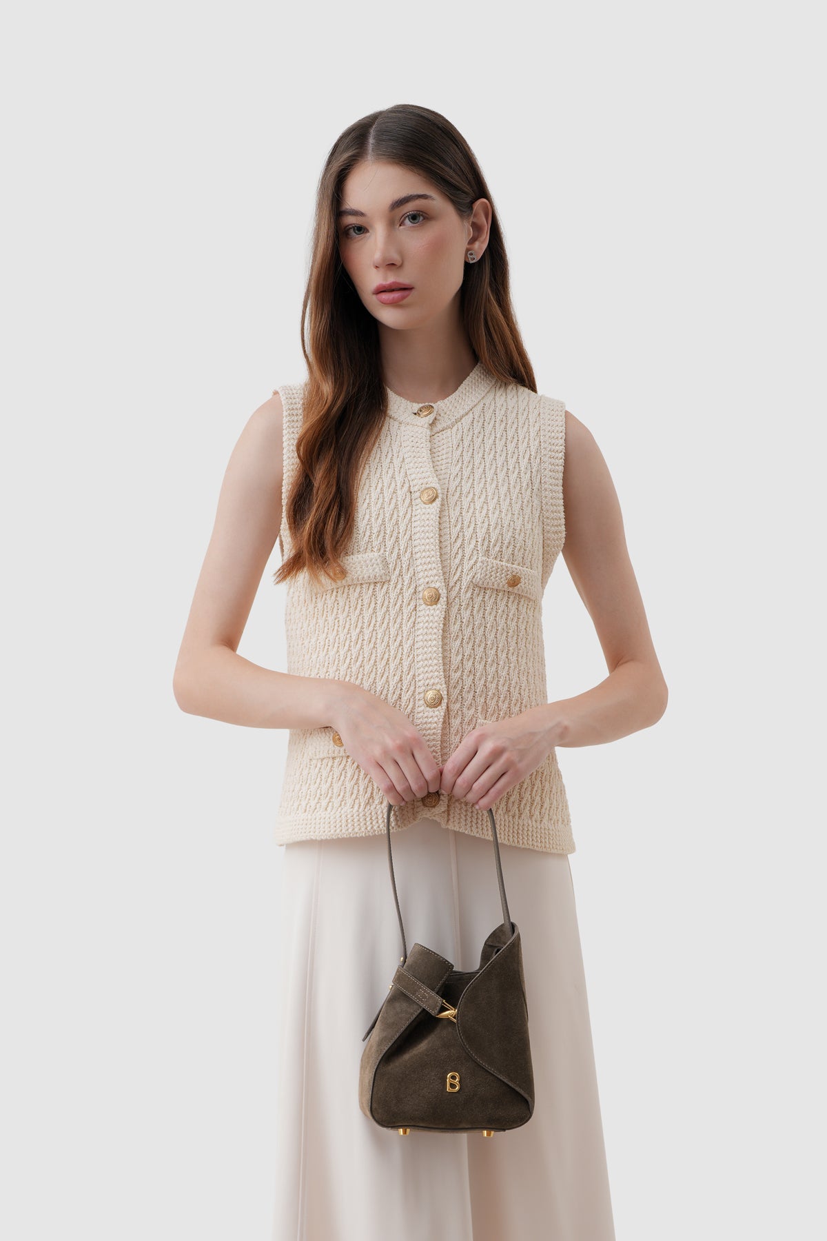 Britney Bag Small - Suede Leather - Dark Brown