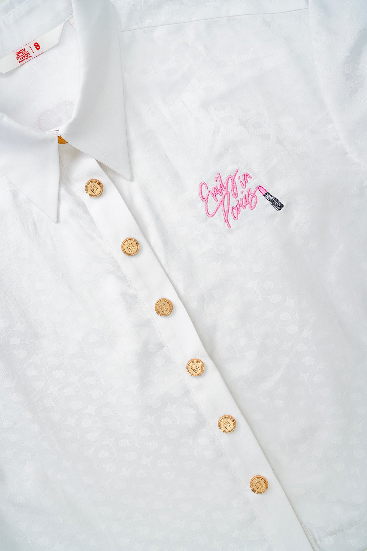 Parisian Embroidery Crop Shirt - White