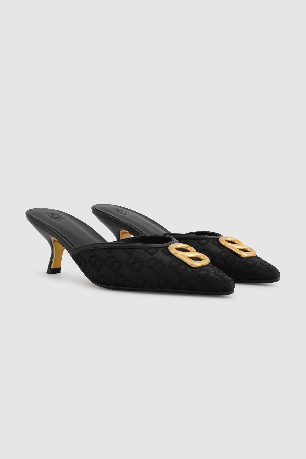 Signature Jacquard Mules - Black