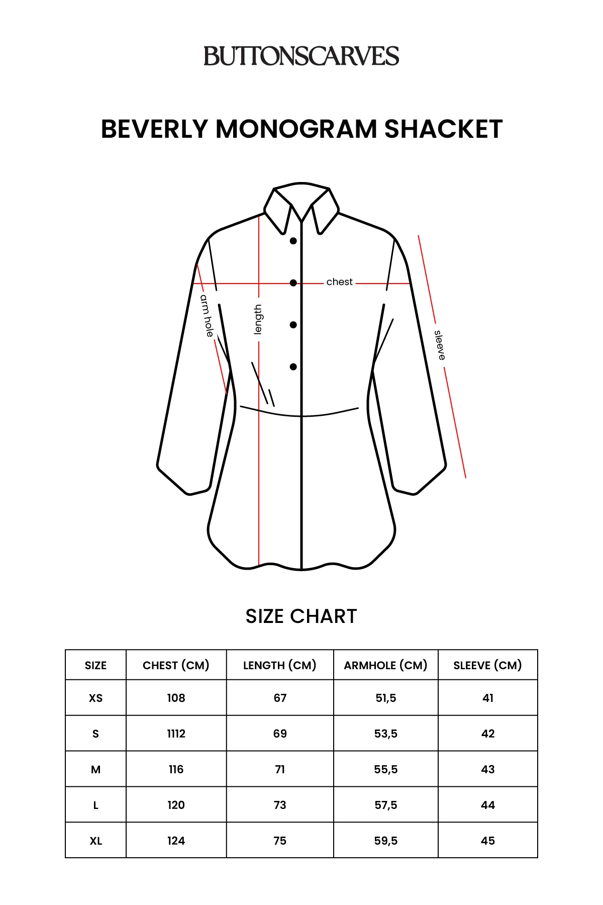 Beverly Monogram Shacket - Black