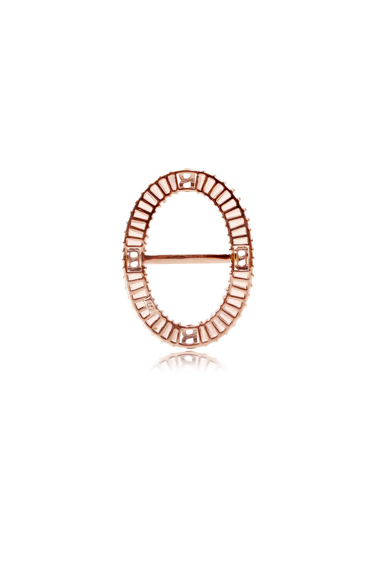 Lavish Oval Ring Brooch - Rose Gold