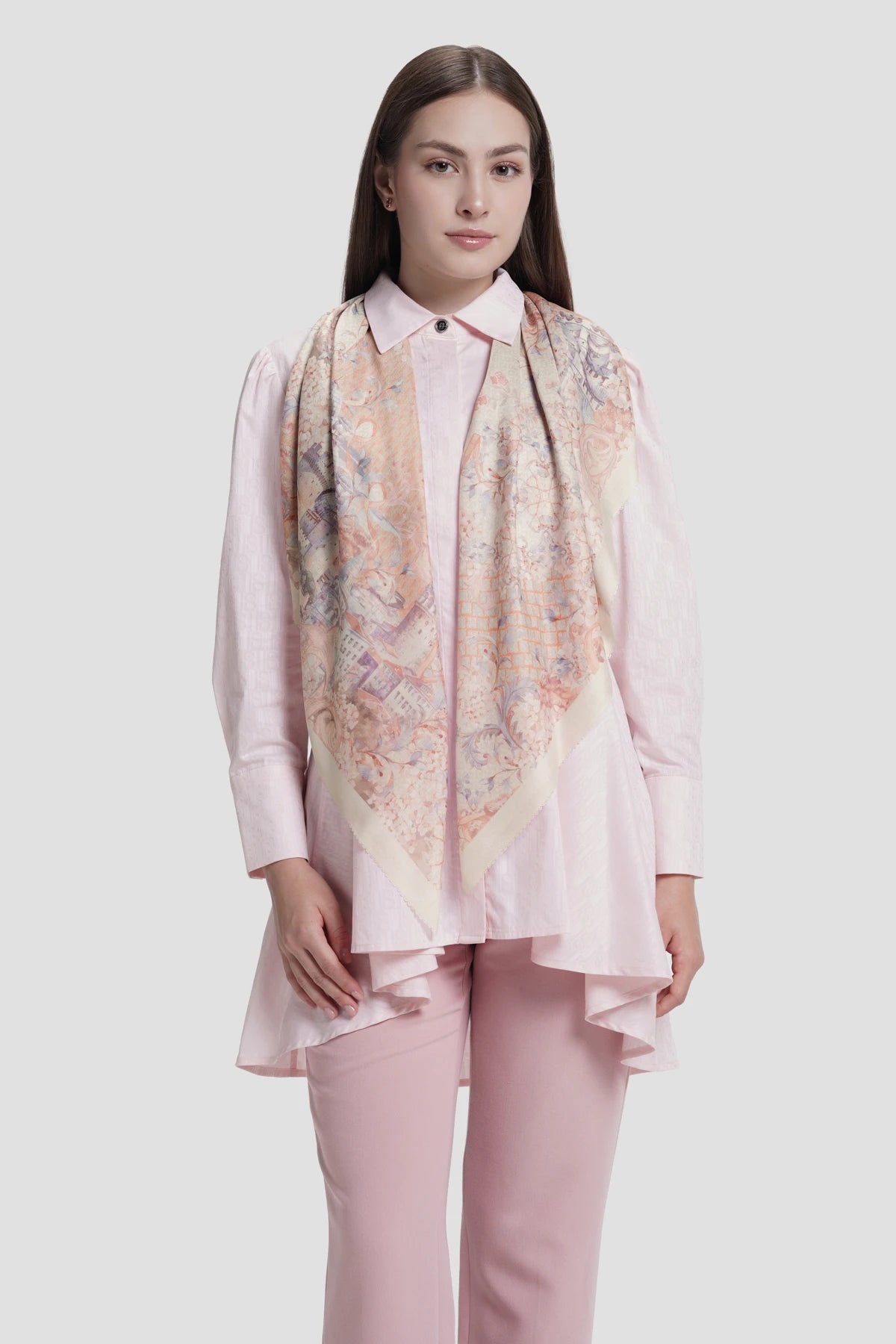 istanbul printed square scarf in palace by buttonscarves style look
