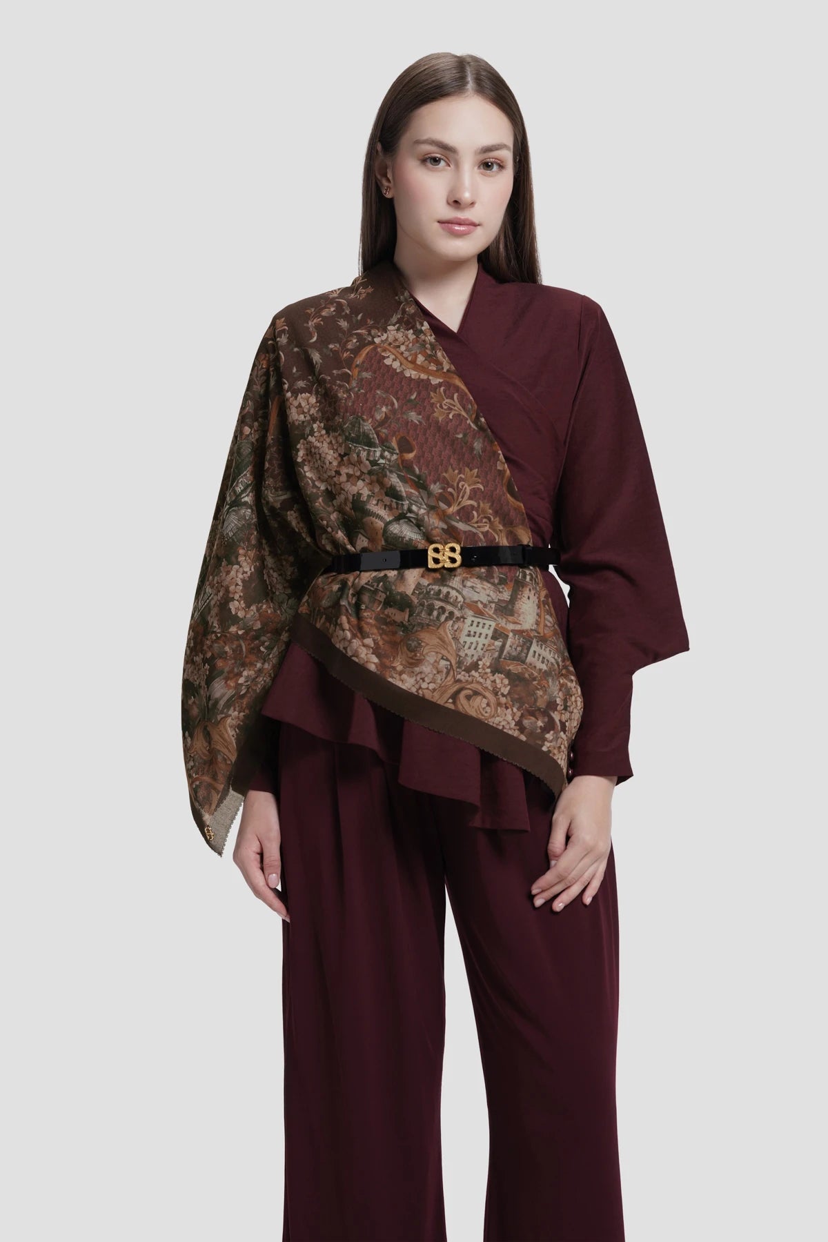 istanbul printed square scarf in taksim by buttonscarves style look