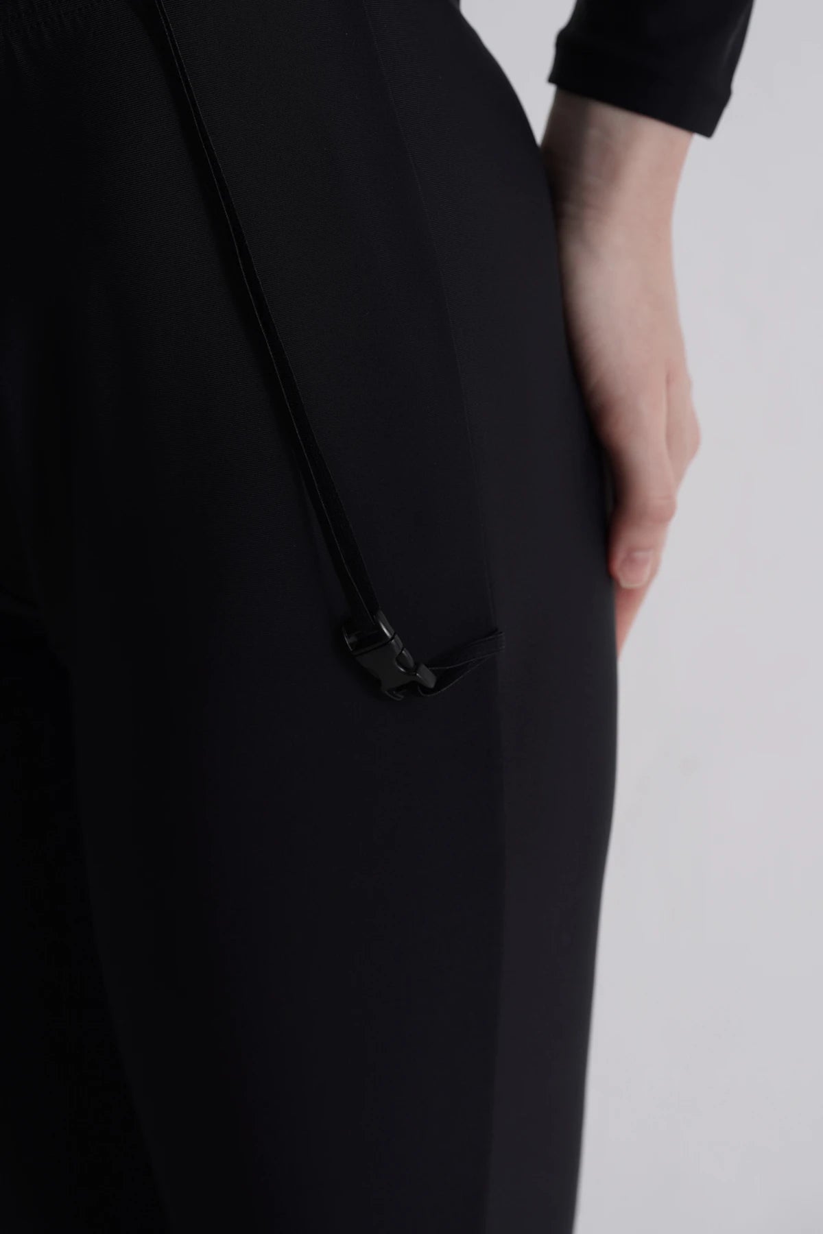mona signature swimsuit in black by buttonscarves pants detail