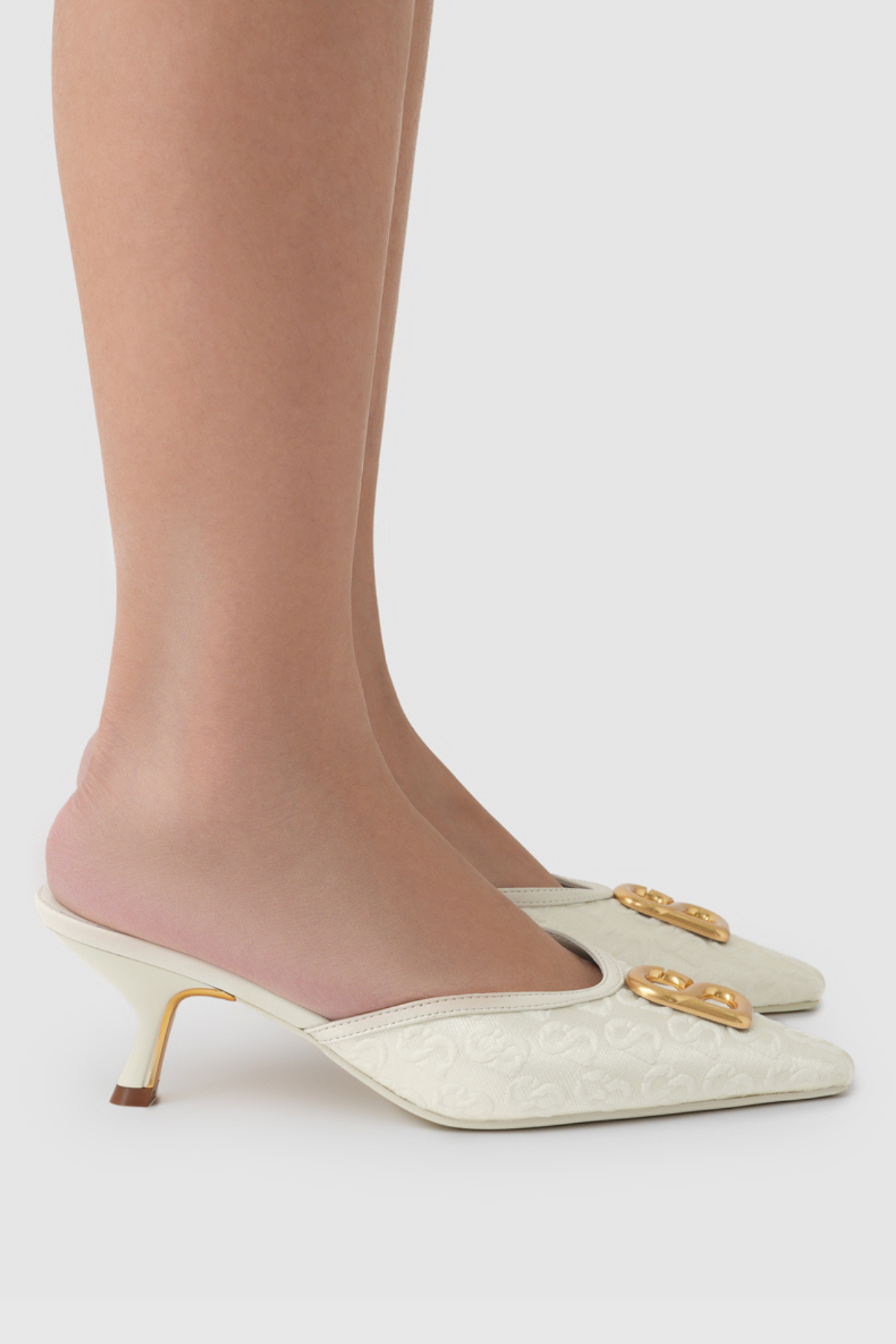 Signature Jacquard Mules - Broken White