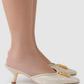 Signature Jacquard Mules - Nude