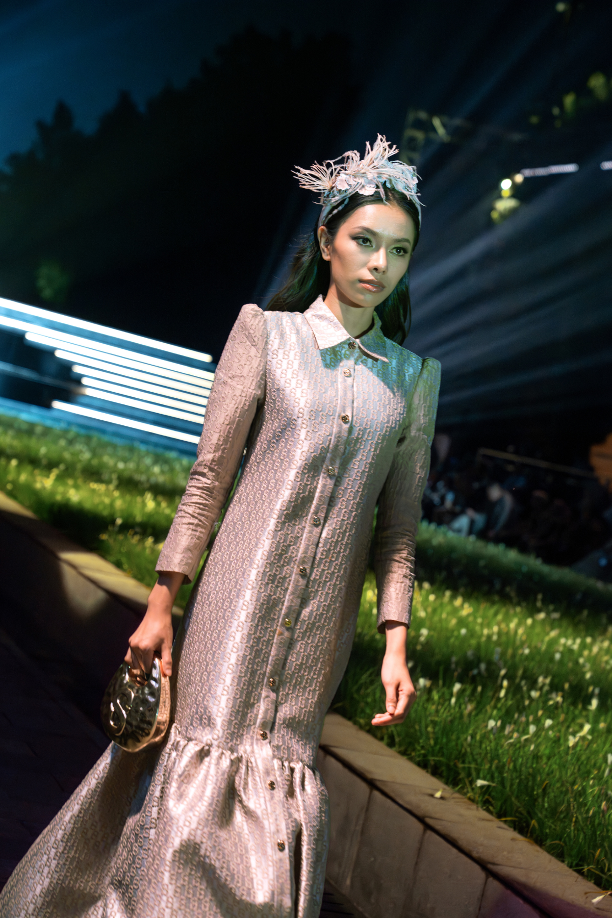 Signature Jacquard Shirt Dress - Dusty