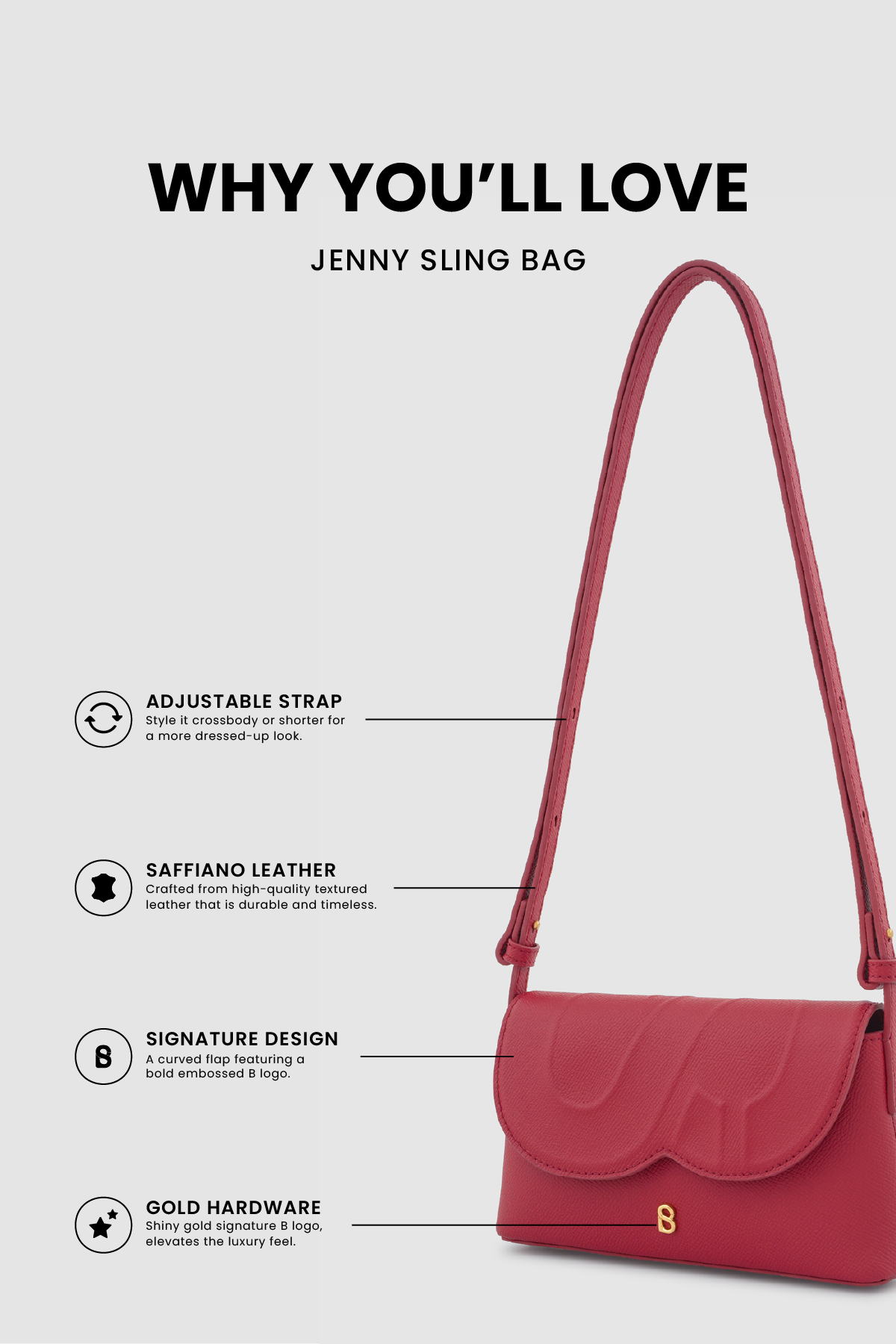 Jenny Sling Bag - Scarlet Red