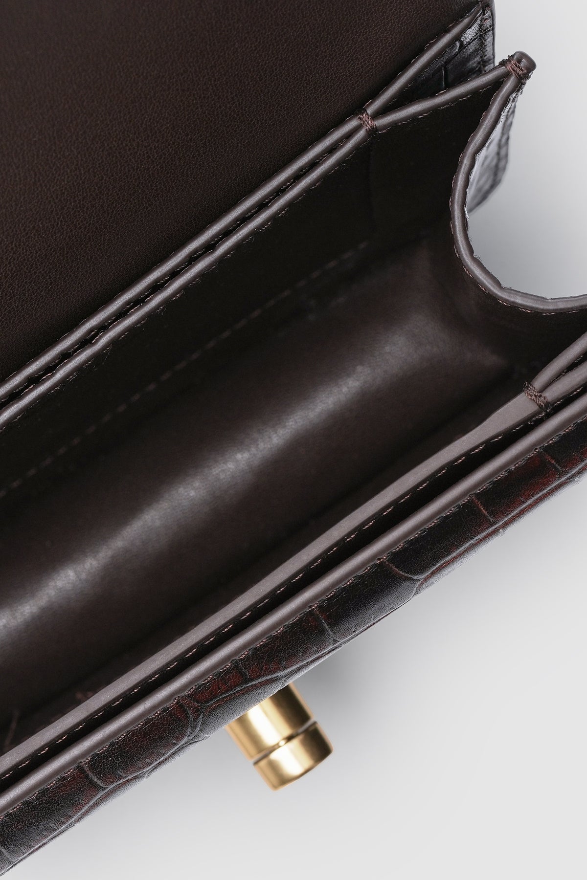 Alba Bag - Dark Chocolate in Croco