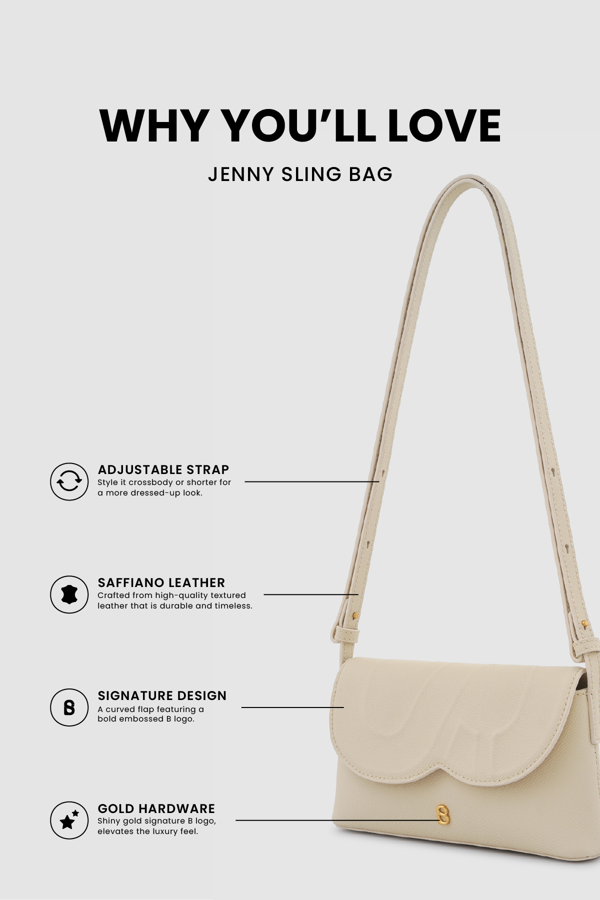 Jenny Sling Bag - Beige