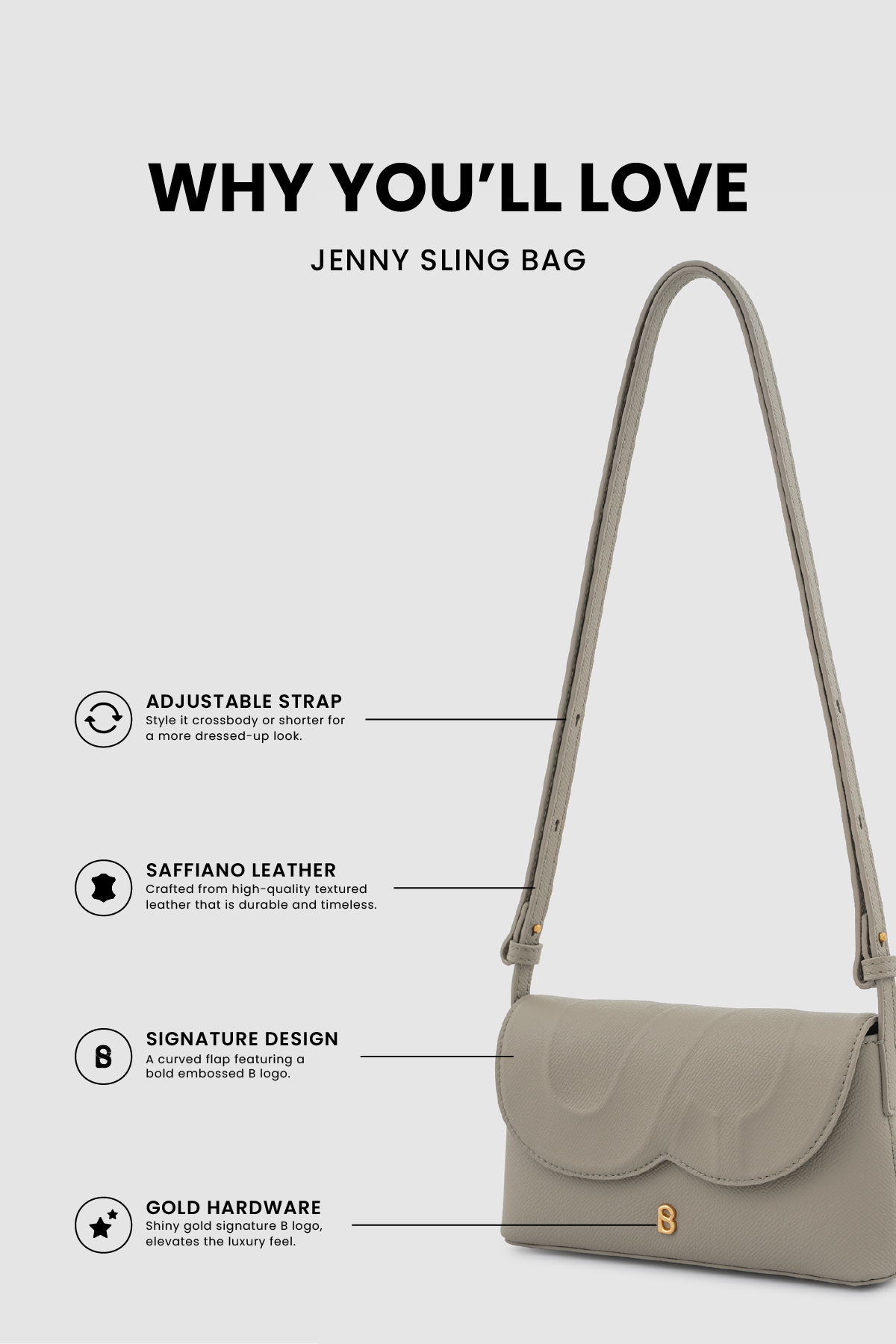 Jenny Sling Bag - Taupe
