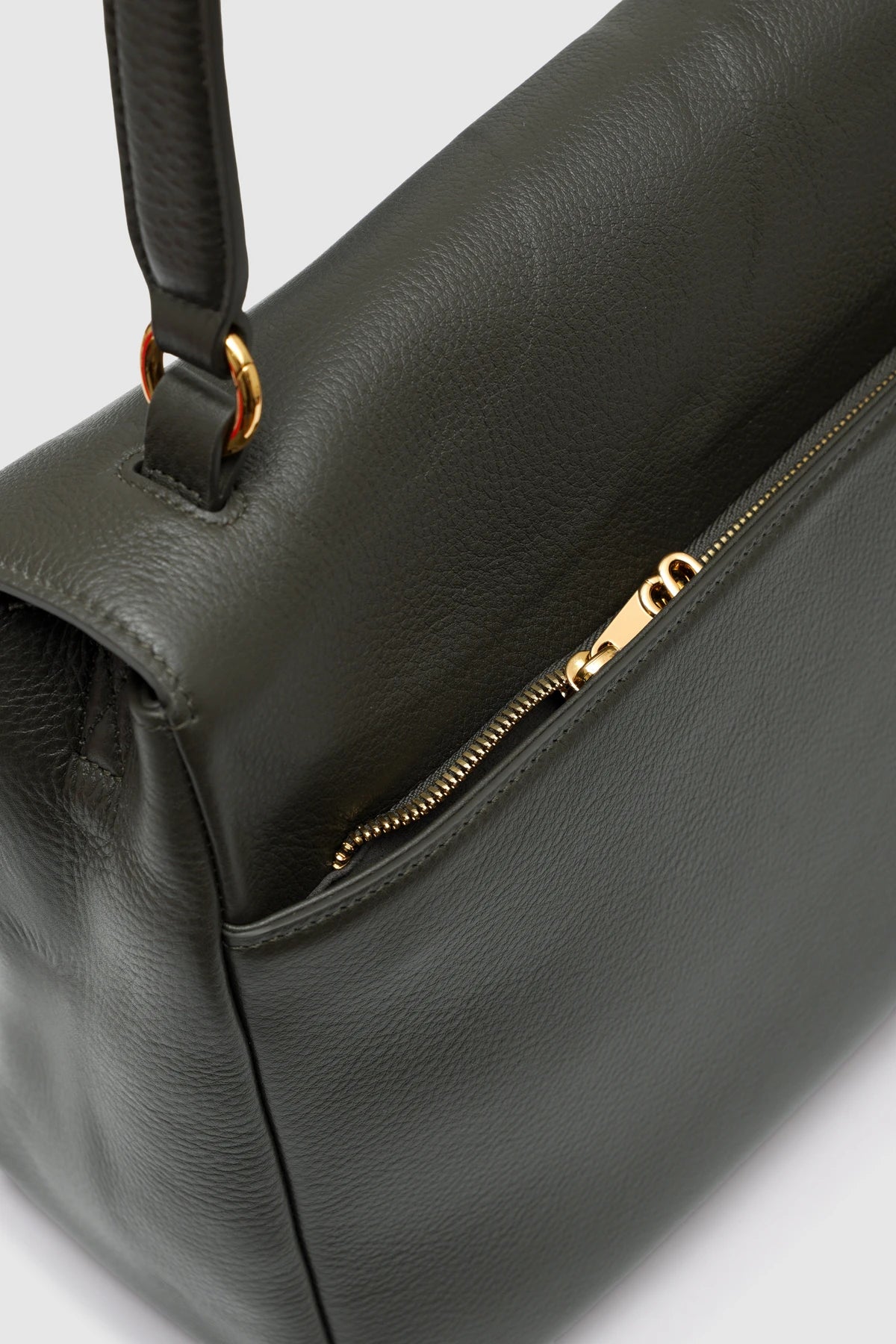 Savina Bag - Pebble Leather - Dark Olive