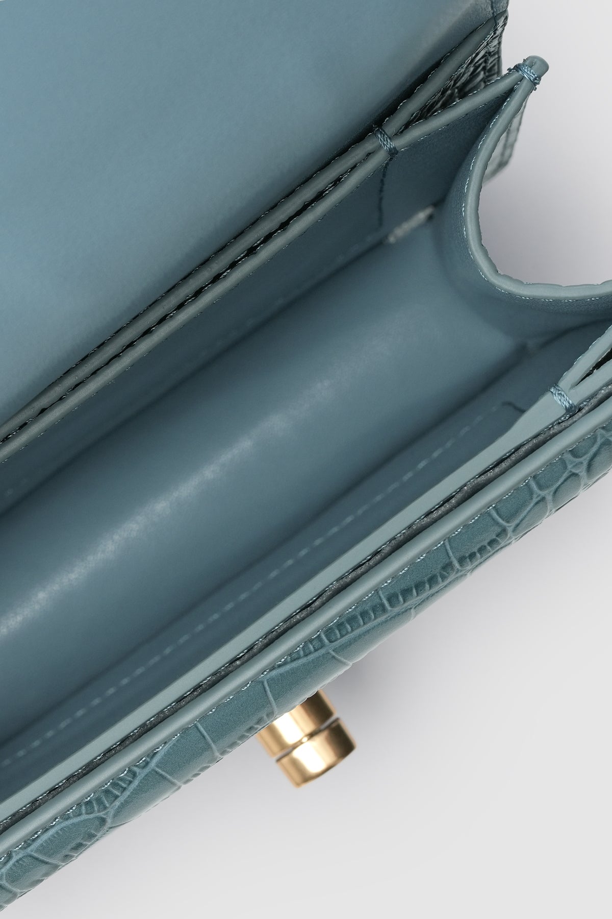 Alba Bag - Dusty Blue in Croco