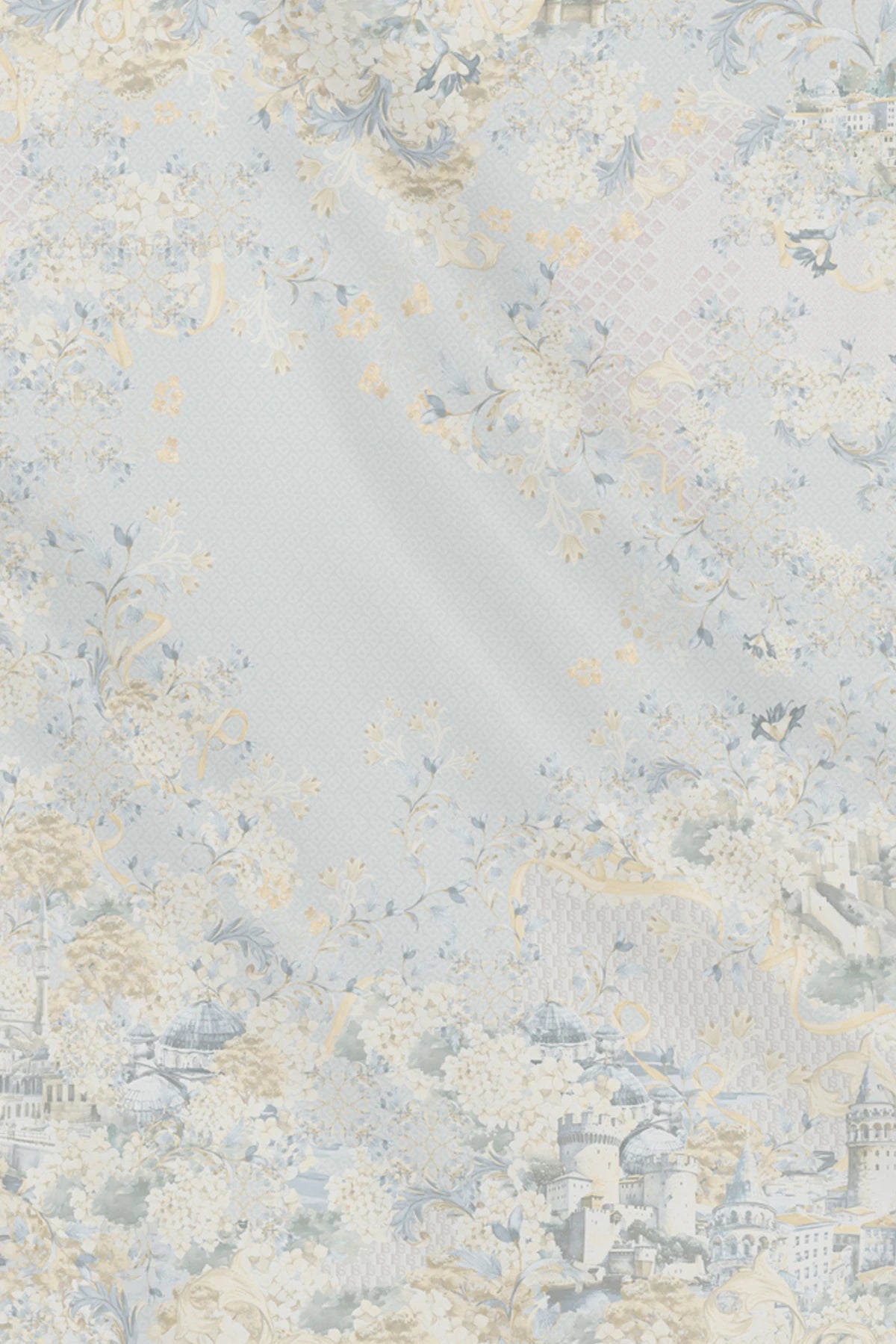 istanbul printed square scarf in dove by buttonscarves pattern detail