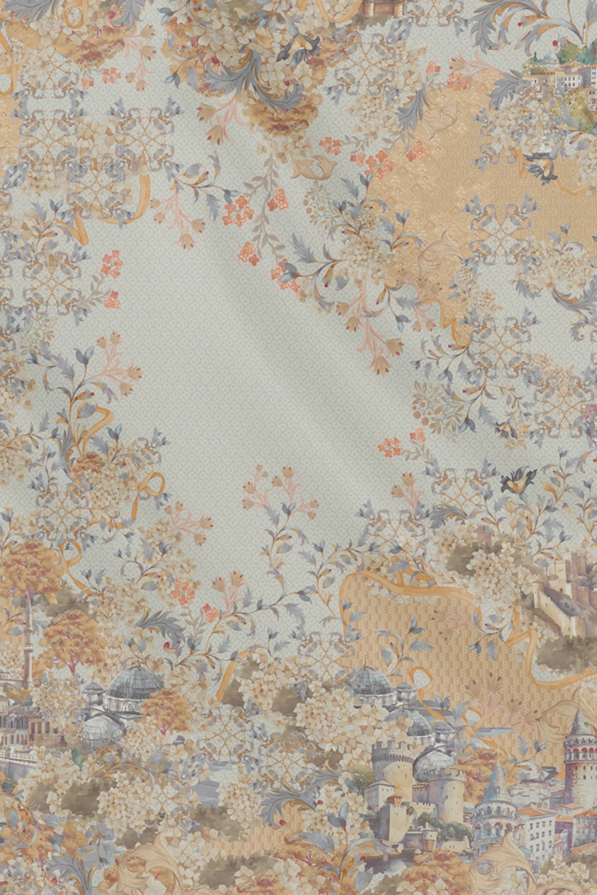 istanbul printed square scarf in galata by buttonscarves pattern detail