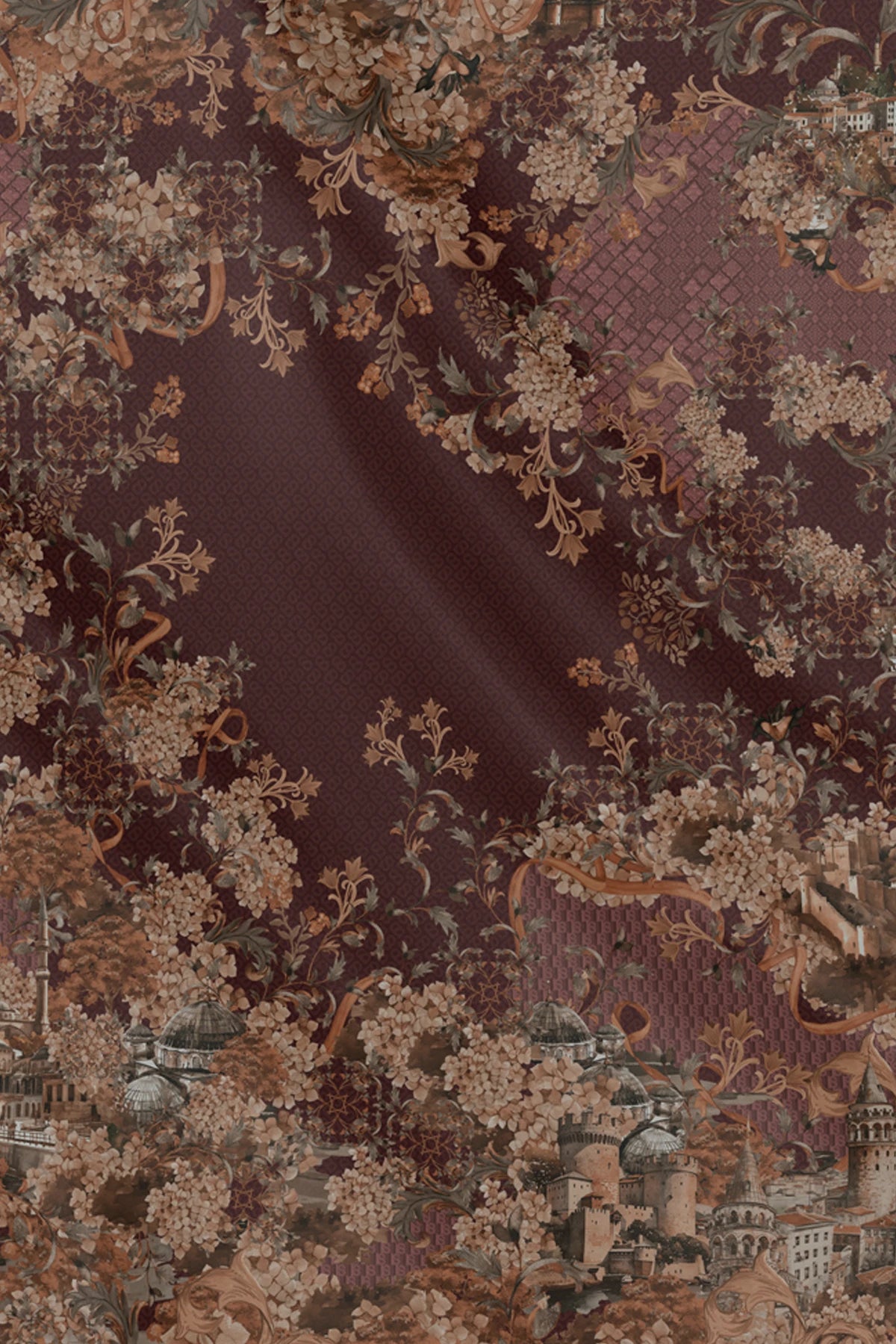 istanbul printed square scarf in taksim by buttonscarves pattern detail