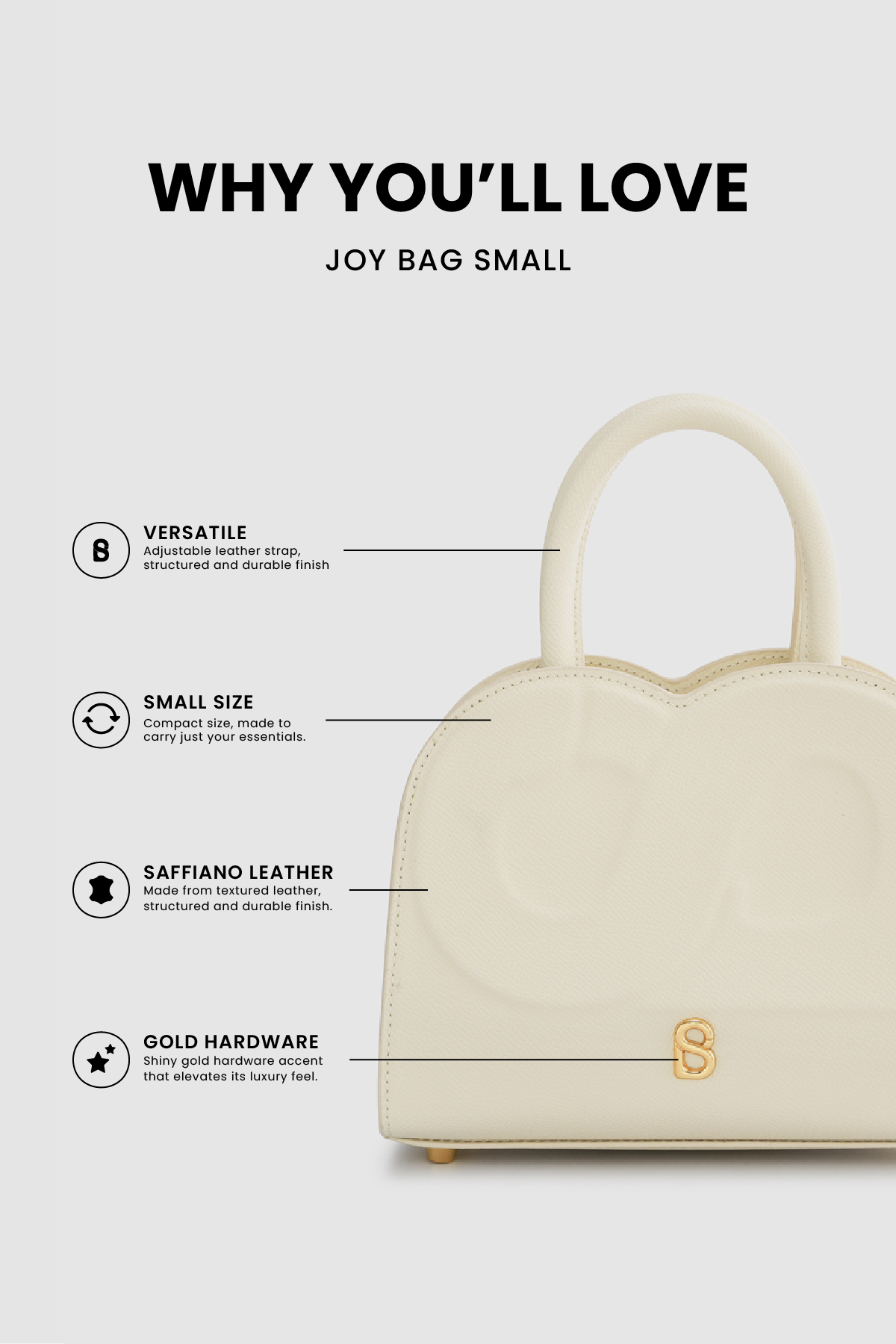 Joy Bag Small - Saffiano Leather - Lamb