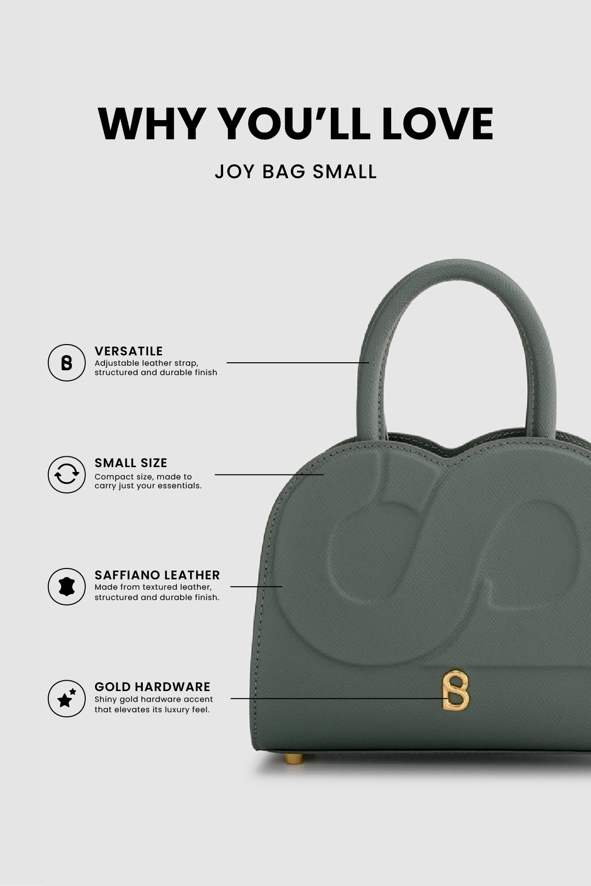Joy Bag Small - Saffiano Leather - Loden