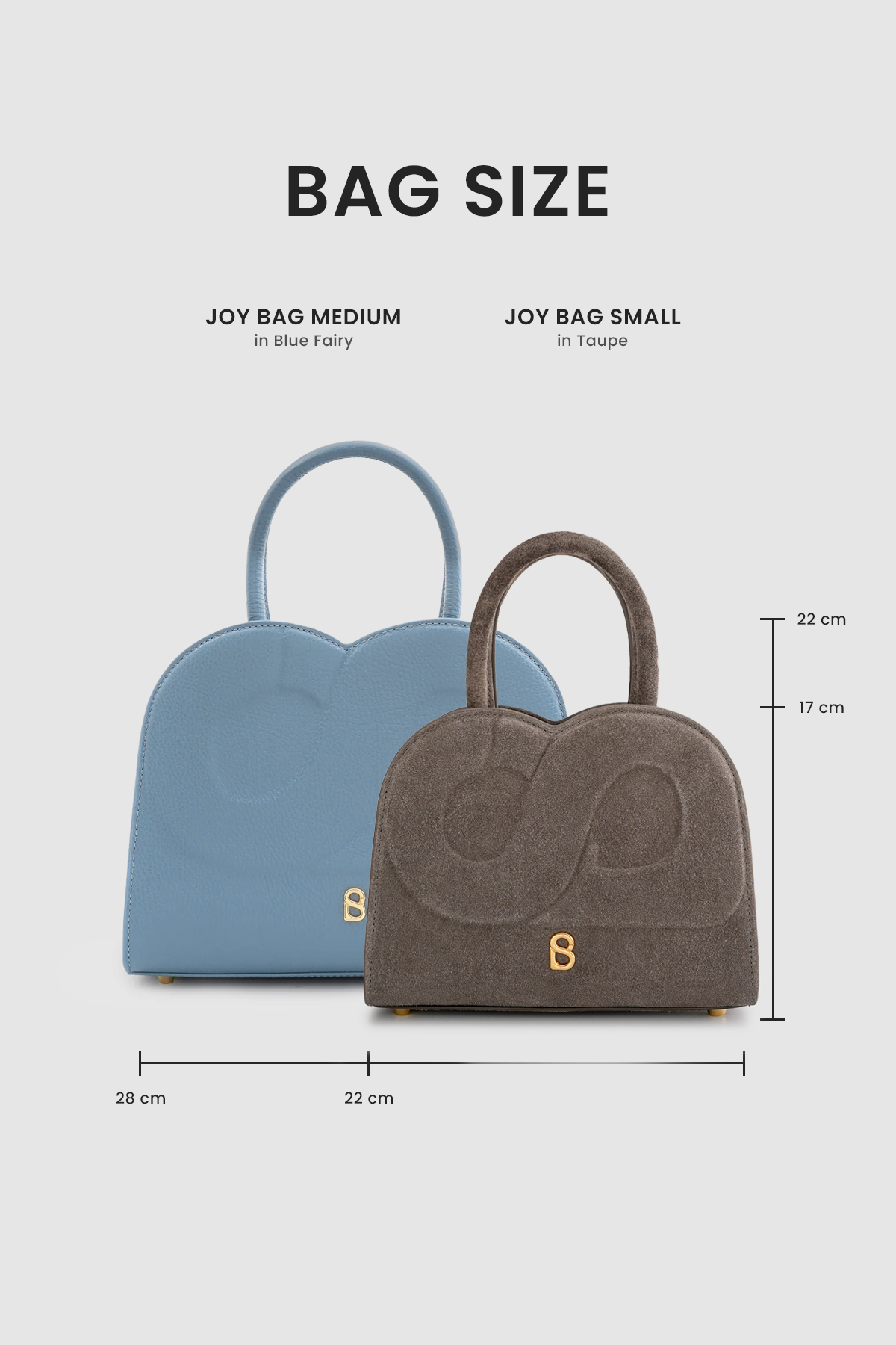 Joy Bag Small - Suede Leather - Taupe