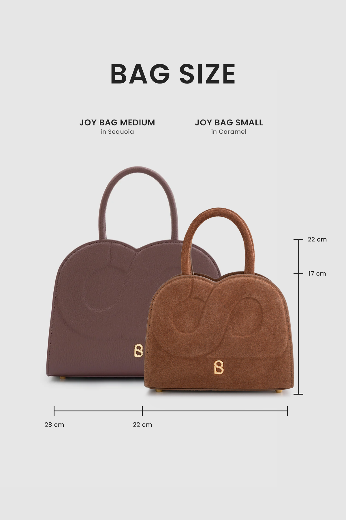 Joy Bag Small - Suede Leather - Caramel