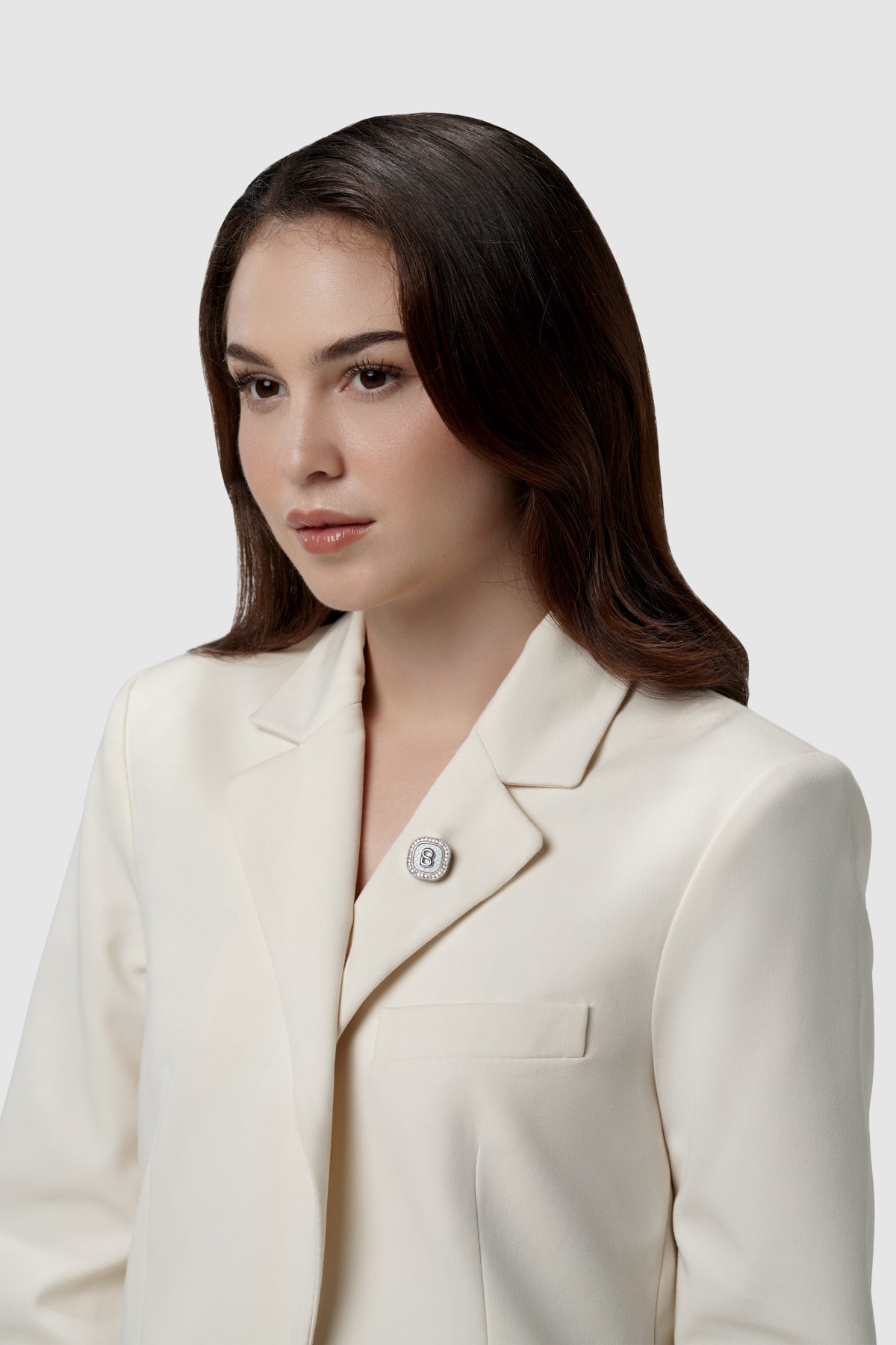 Square Pin Brooch Package - White