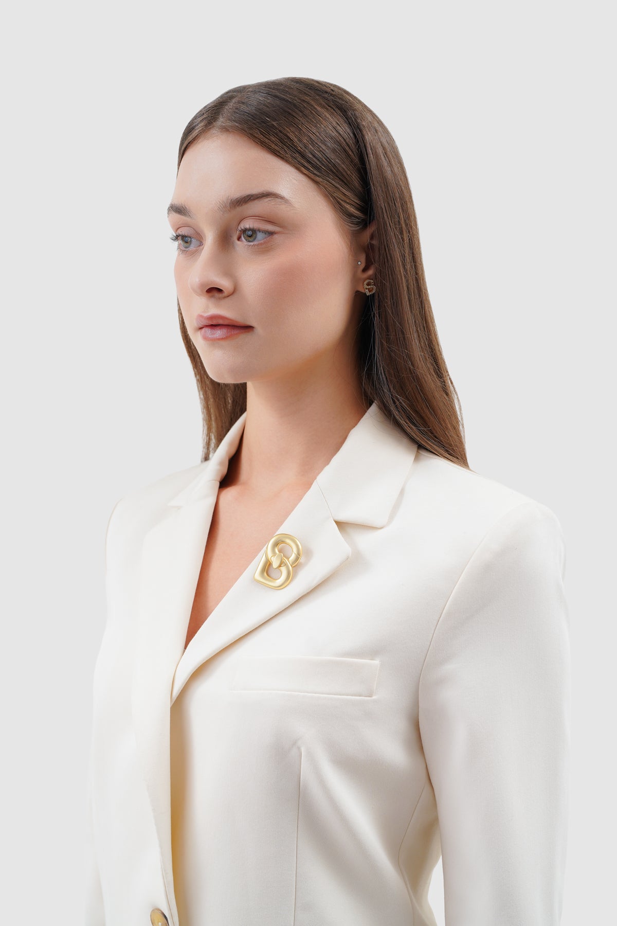 Alma Twist Brooch - Shiny Gold