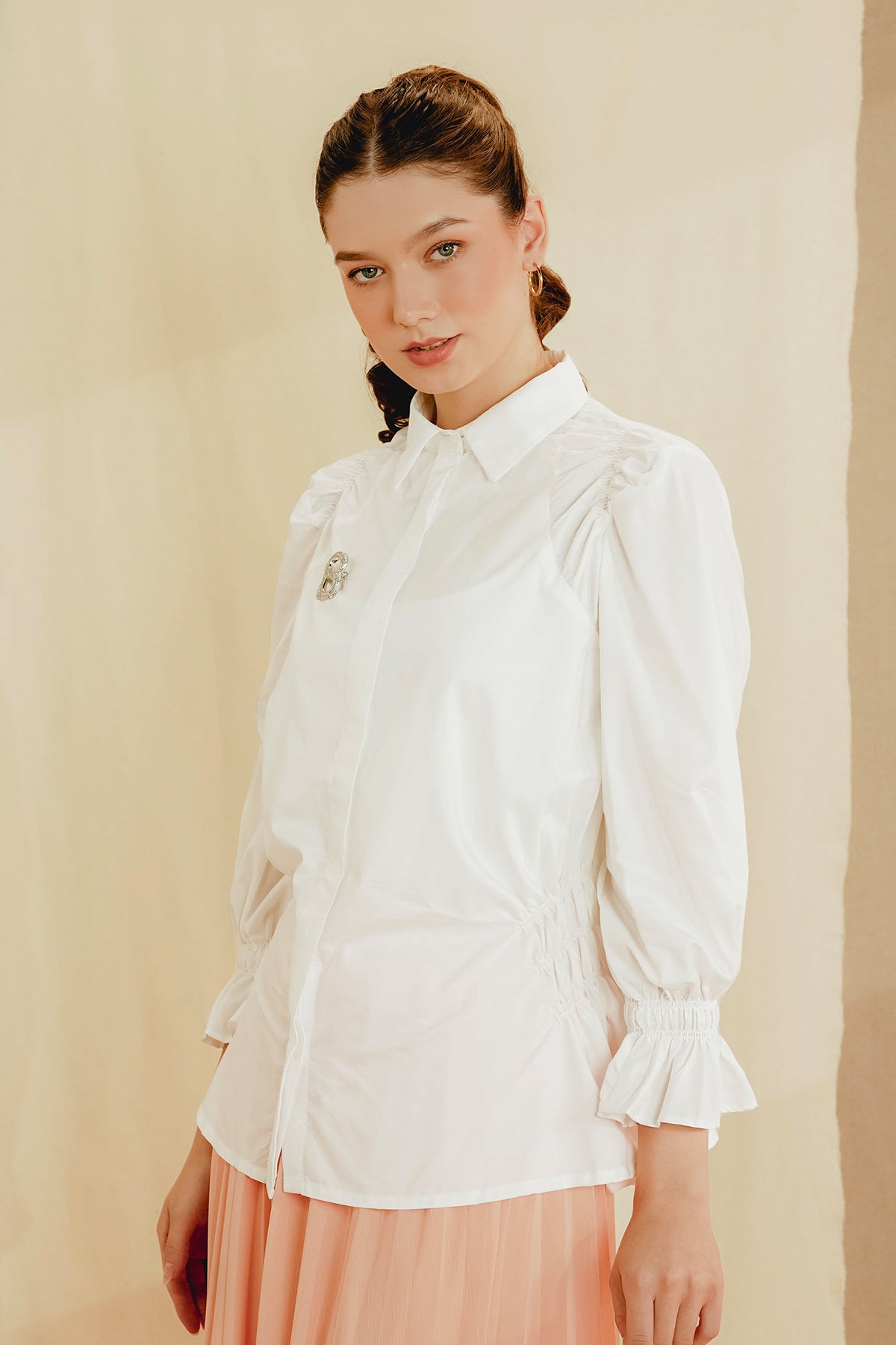 Alyn Smock Shirt - White